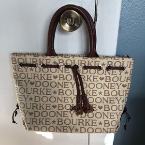 Dooney bourke tourer small brown and beige handbag